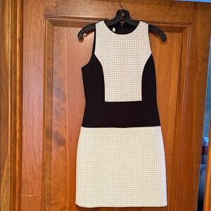 Chic Black and White Sleeveless Mini Dress
